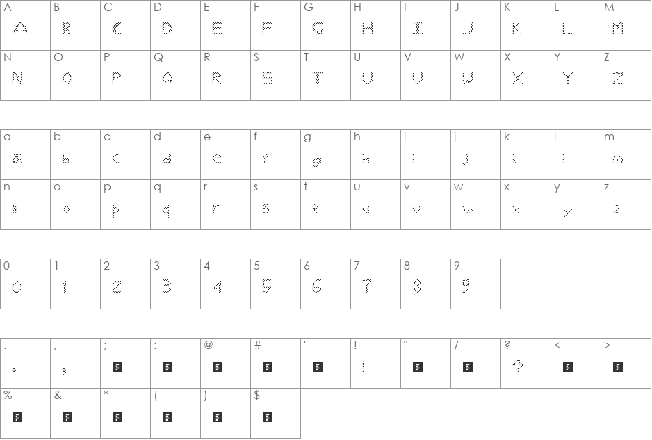 Webpagecurrentlynotfound font character map preview
