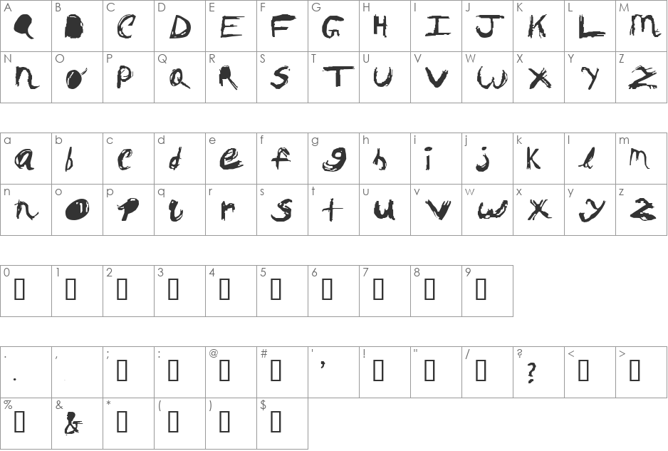 wednesday font character map preview