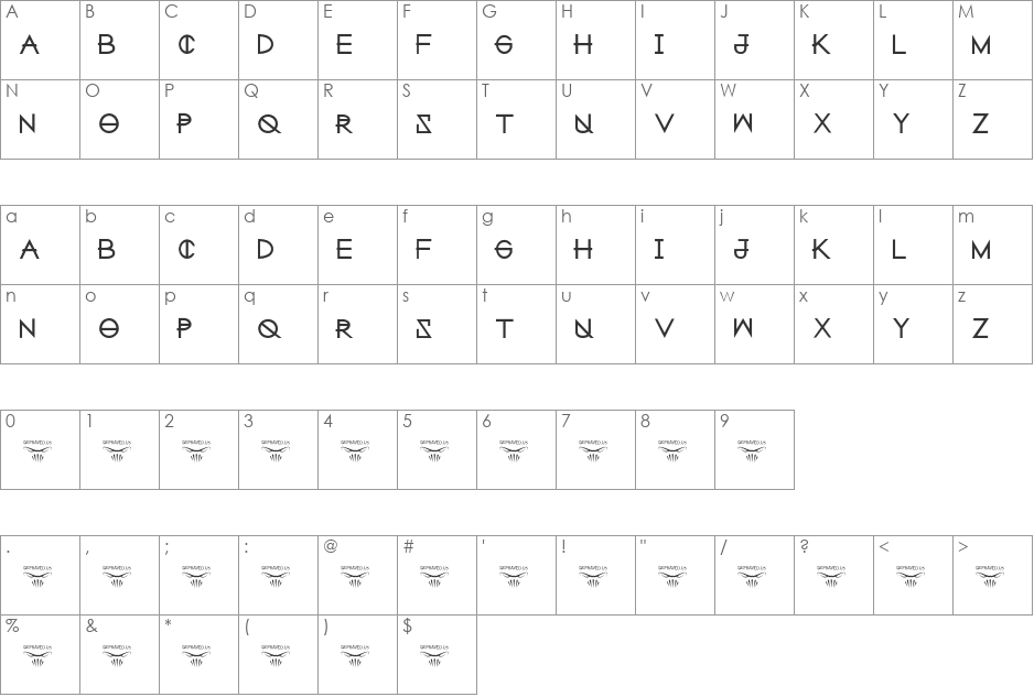 weight in gold font character map preview