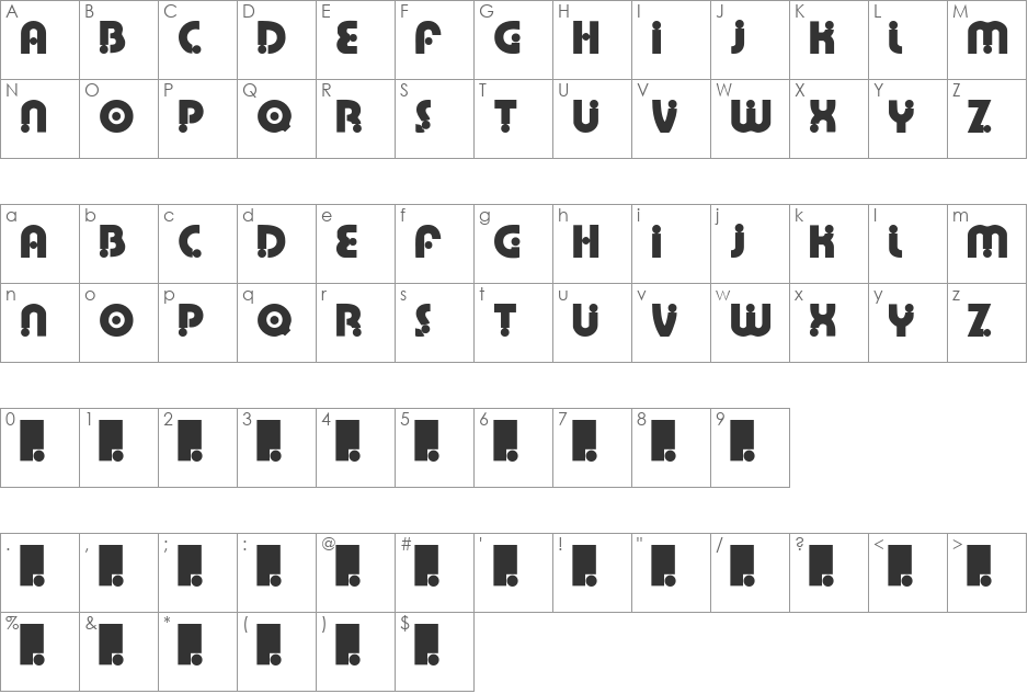 Weimar font character map preview