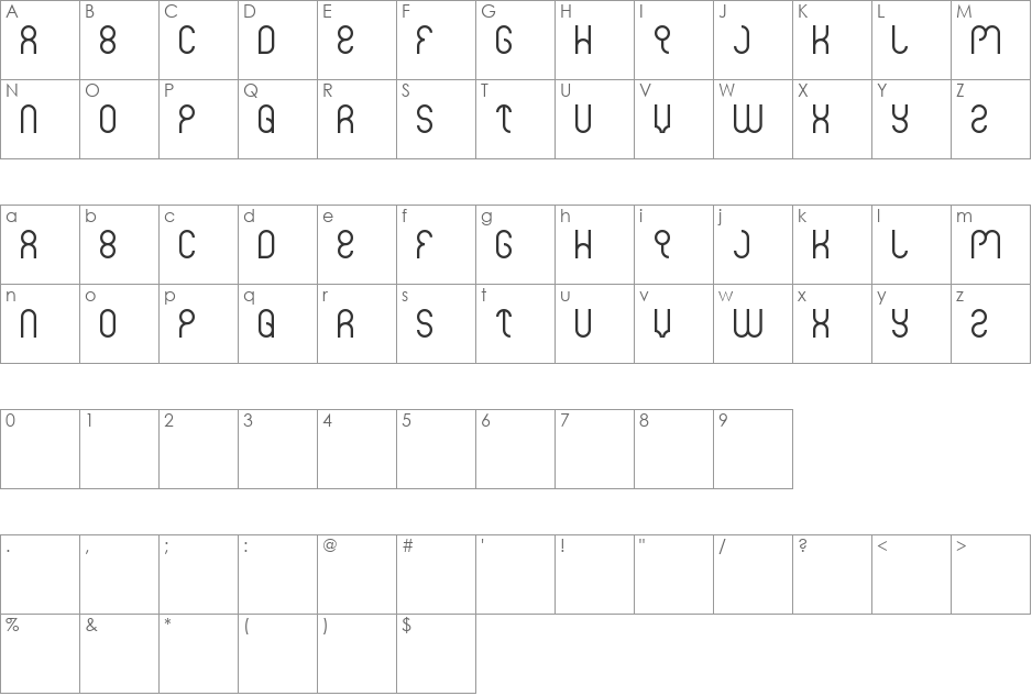 weknow font character map preview