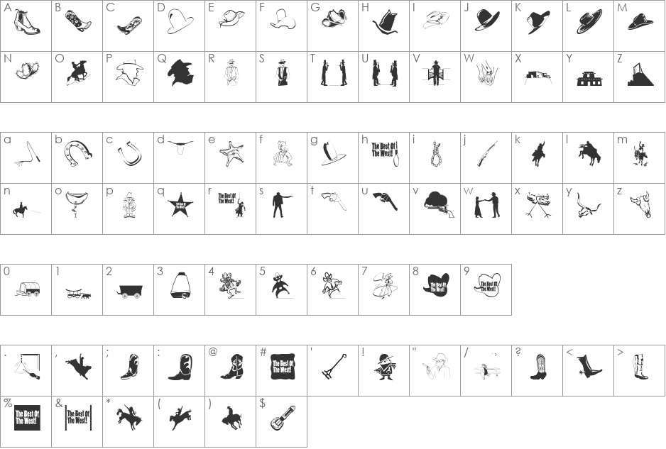 WeLoveAmericasWisdom font character map preview