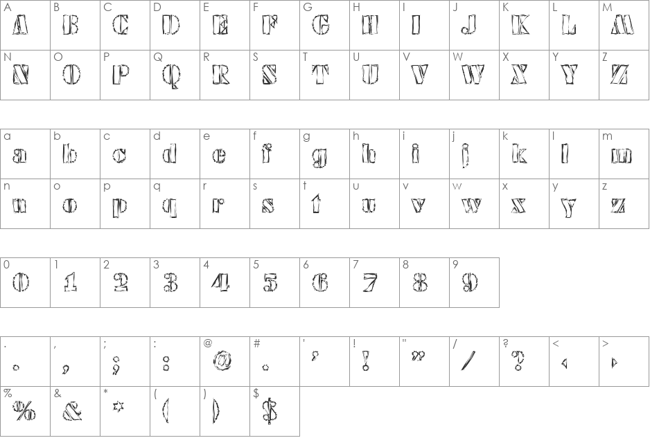 WendyBeckerOpenRandom font character map preview