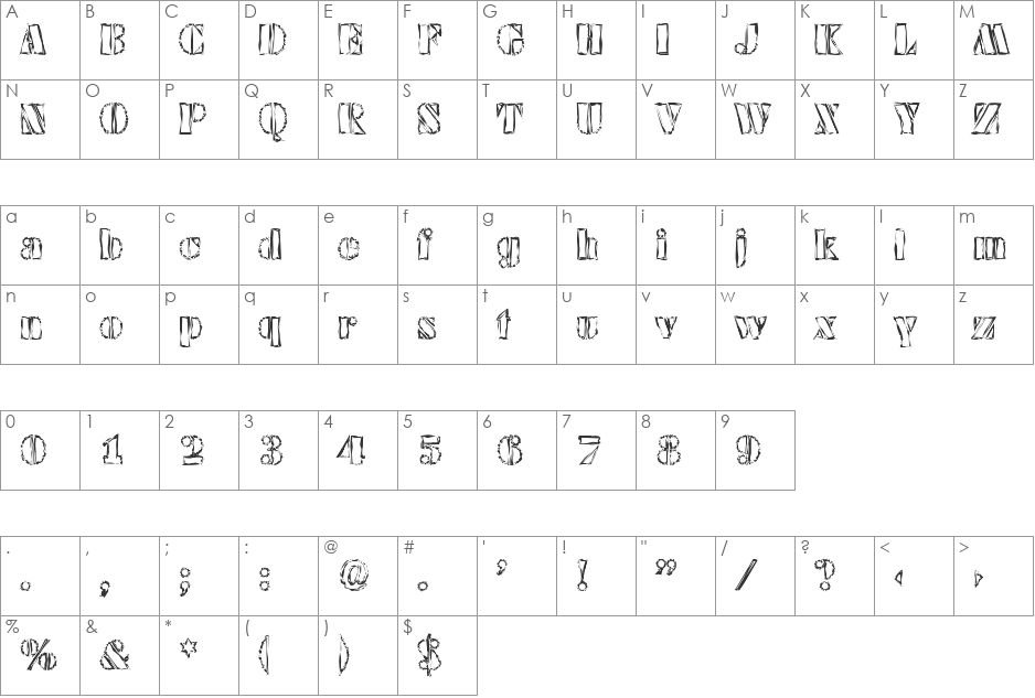 WendyBeckerOpenRandom font character map preview