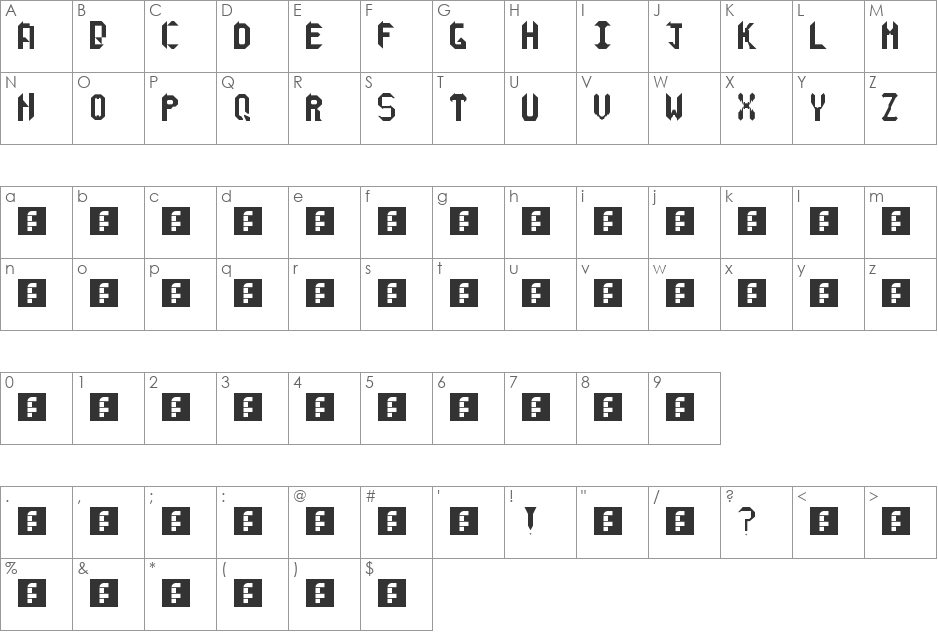 Whaler on the Moon font character map preview