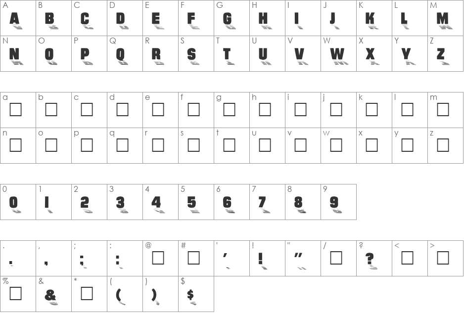 Wharmby font character map preview