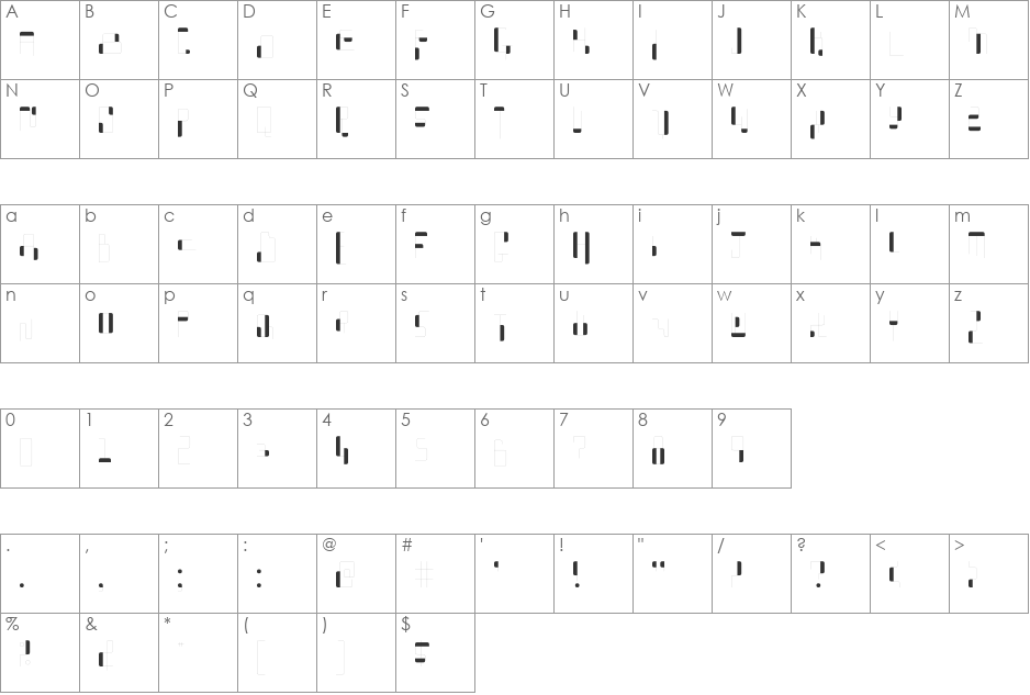 What A Stupid Name font character map preview