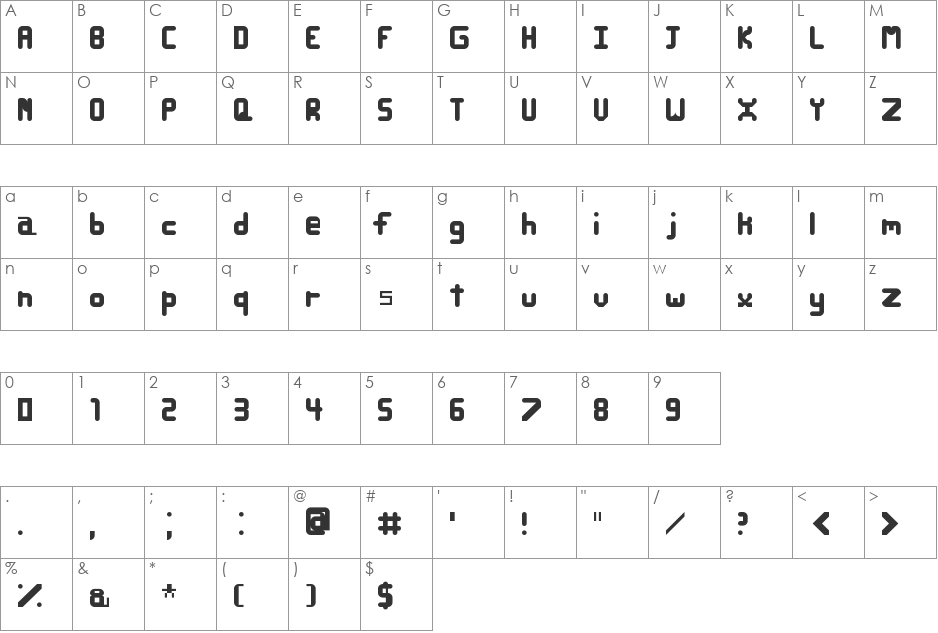 What Teh F? font character map preview