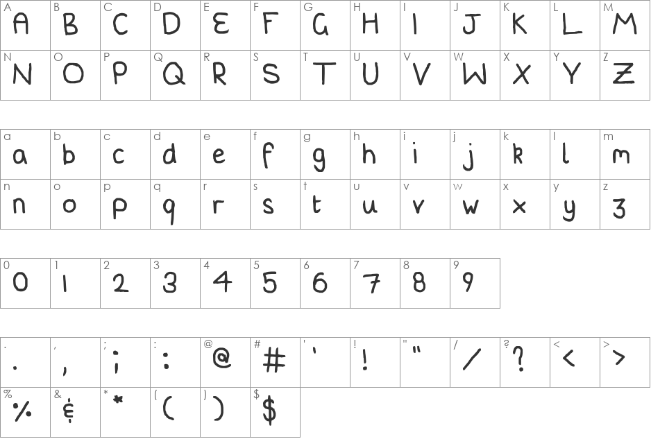 What the fudgesticks! font character map preview
