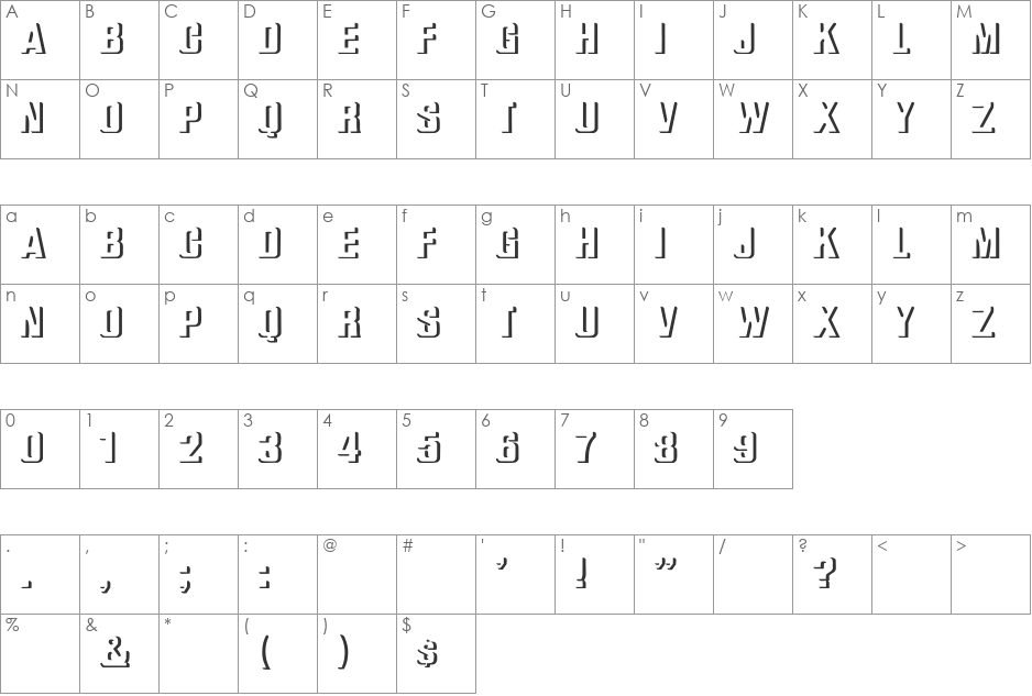 WhatA-Relief Bold font character map preview