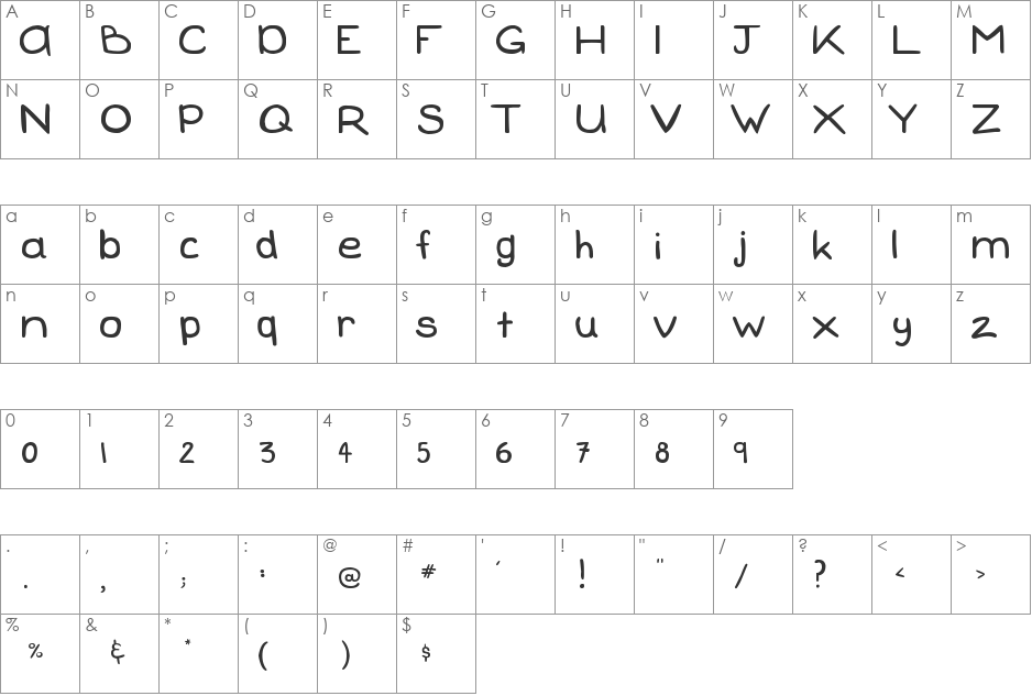 WhatDoWeDoAllDay font character map preview