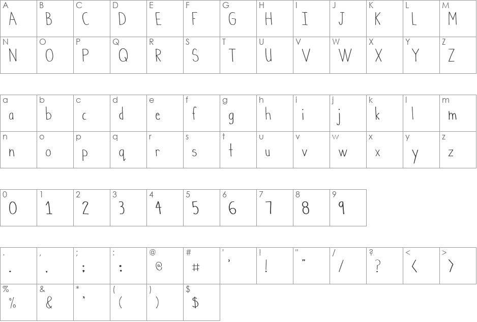 When I was 10 font character map preview