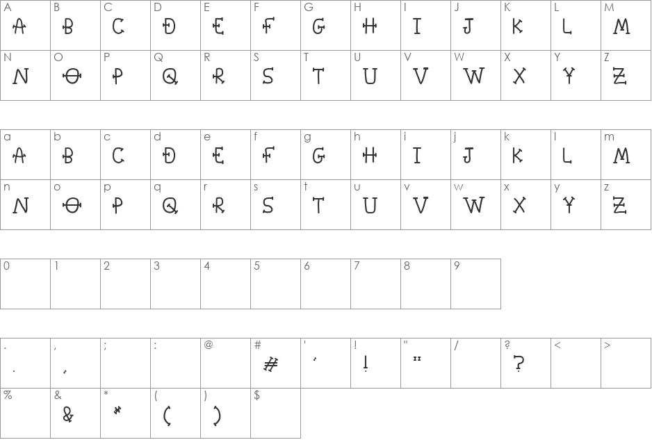 When Love & Hate Collide font character map preview