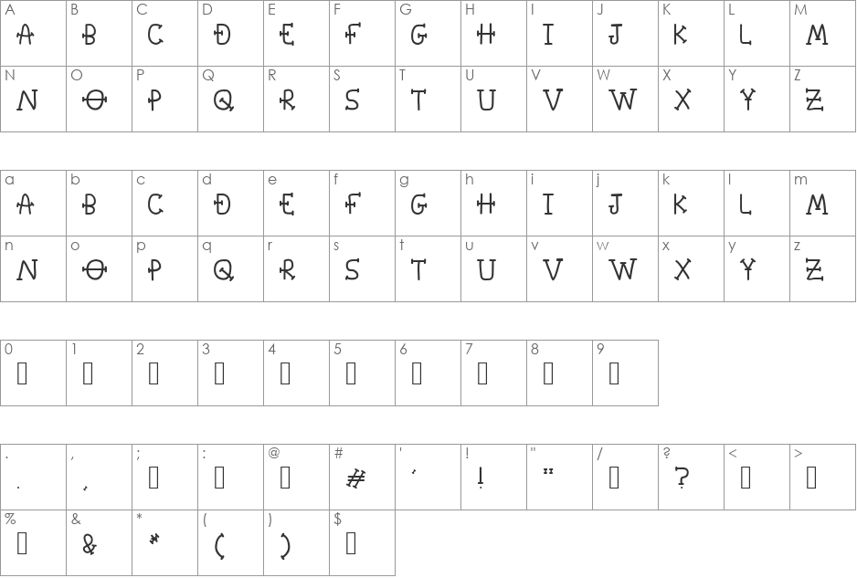 When Love & Hate Collide font character map preview