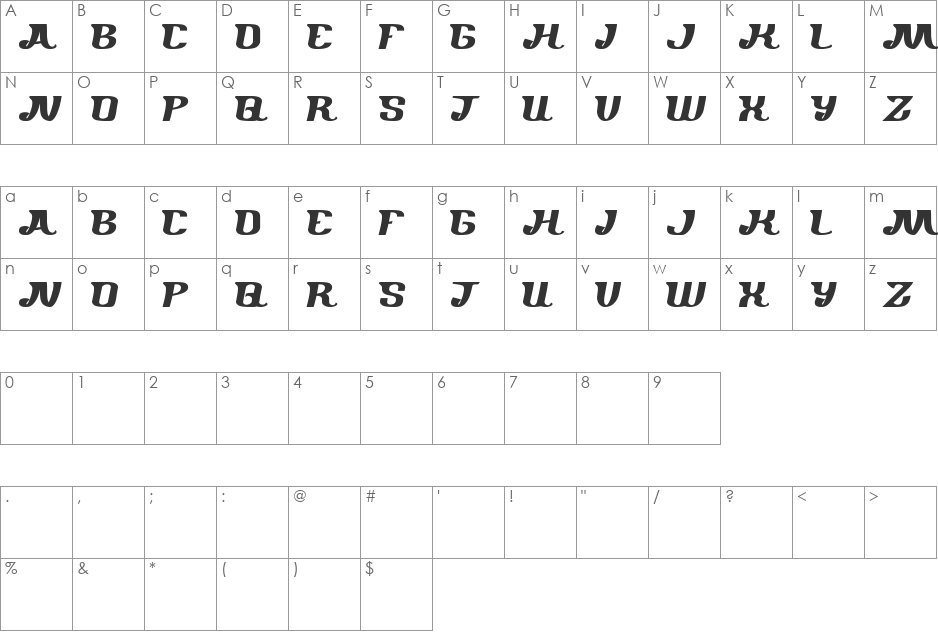 where are you font character map preview