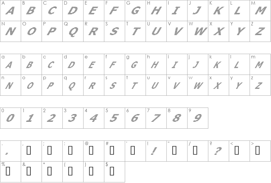 Where is the rest font character map preview