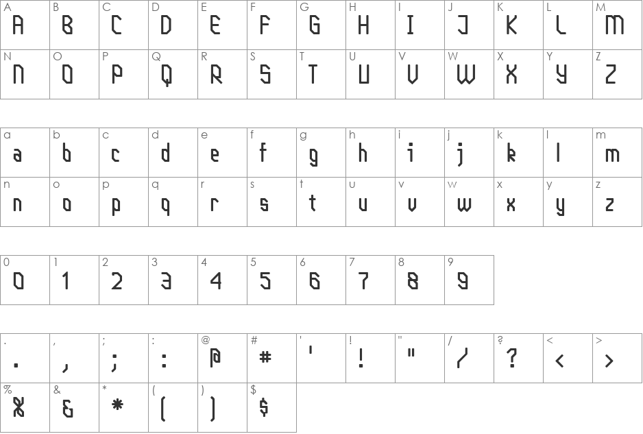 WhichitTwo font character map preview