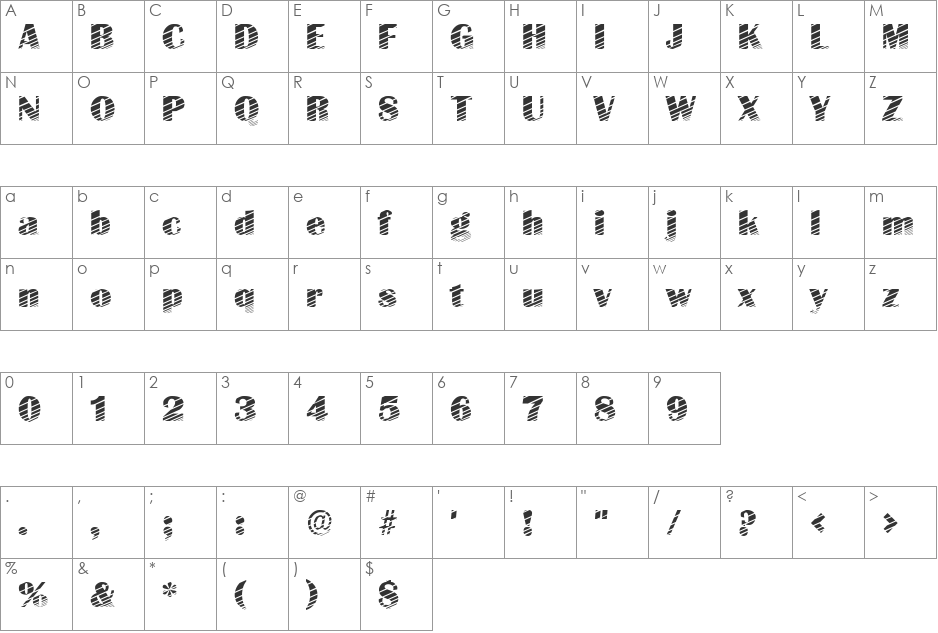 Whitney font character map preview