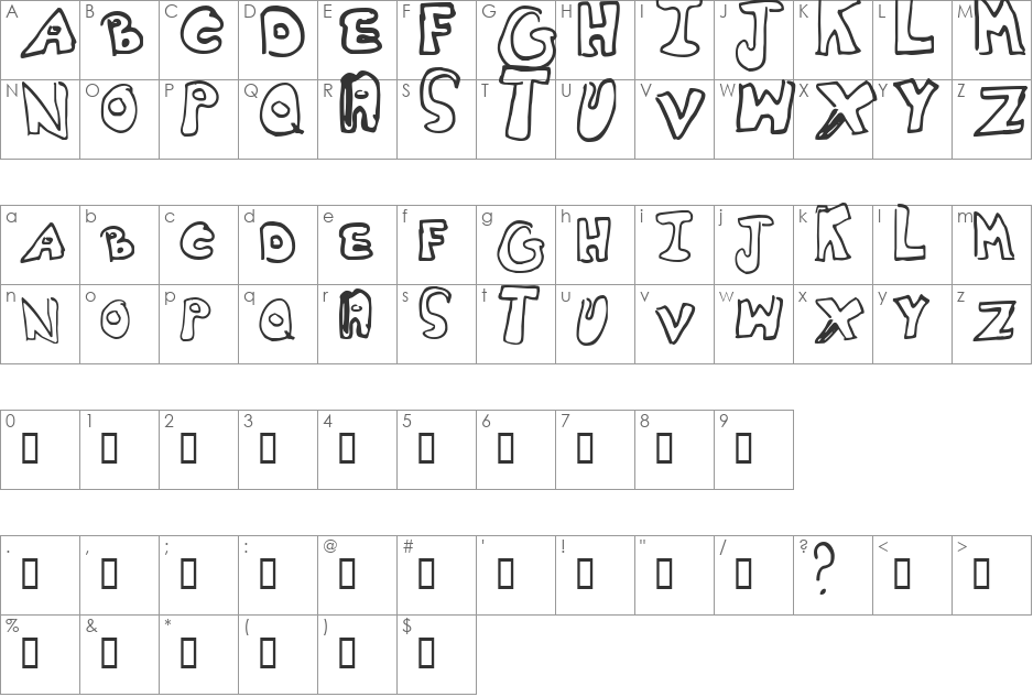 Whitney2 font character map preview