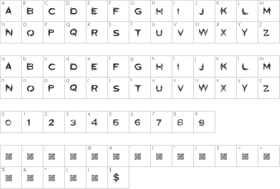 Biology font character map preview