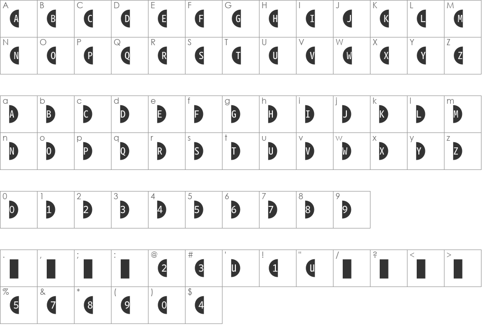 WhitneyIndexBlack font character map preview