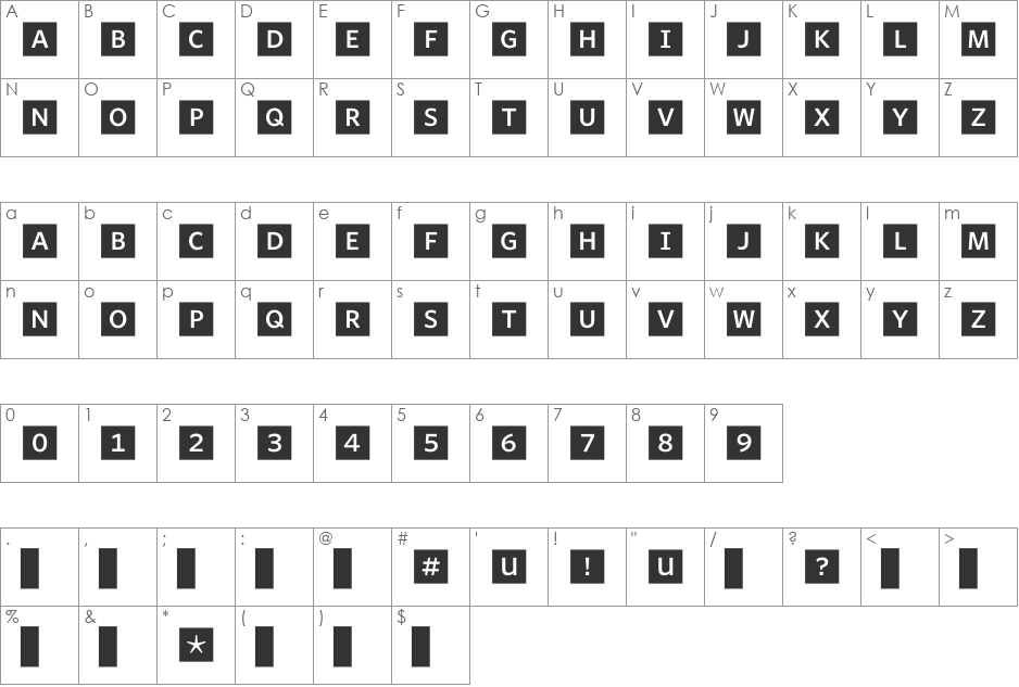 WhitneyIndexBlack font character map preview