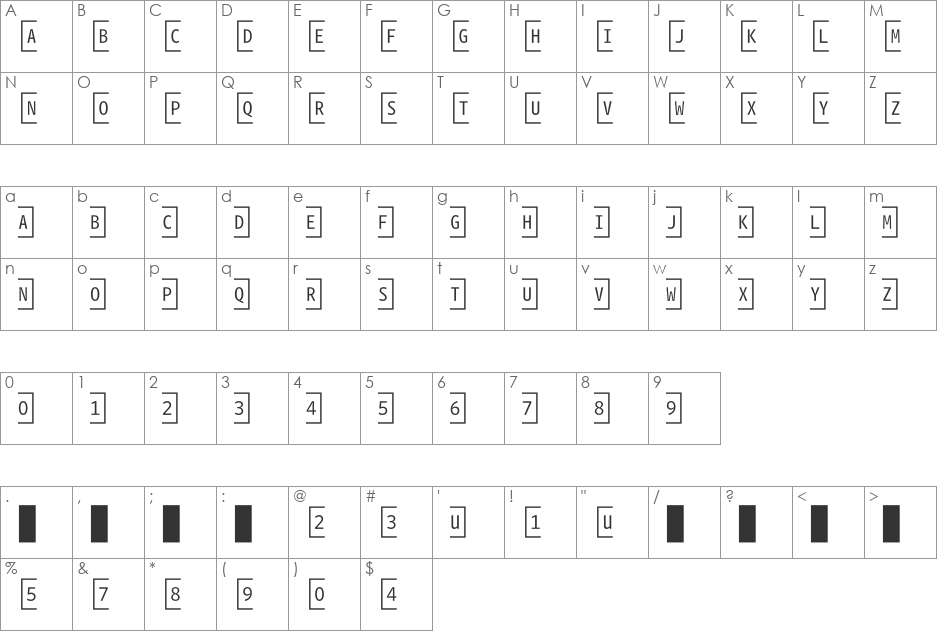 WhitneyIndexWhite font character map preview