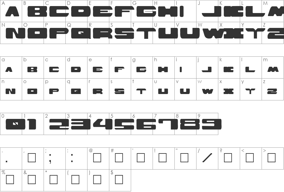 Who font character map preview
