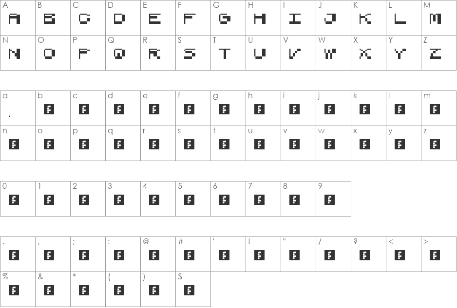 whoops font character map preview