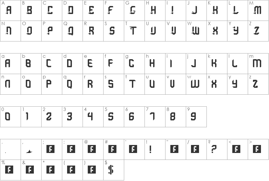 wild bull font character map preview