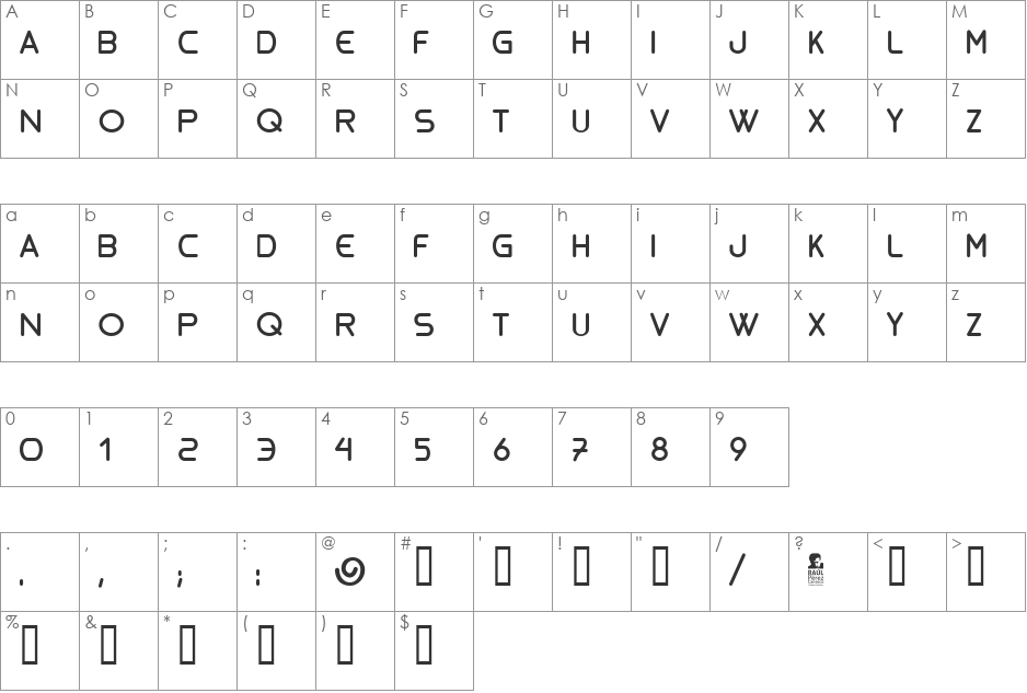 biosolid font character map preview