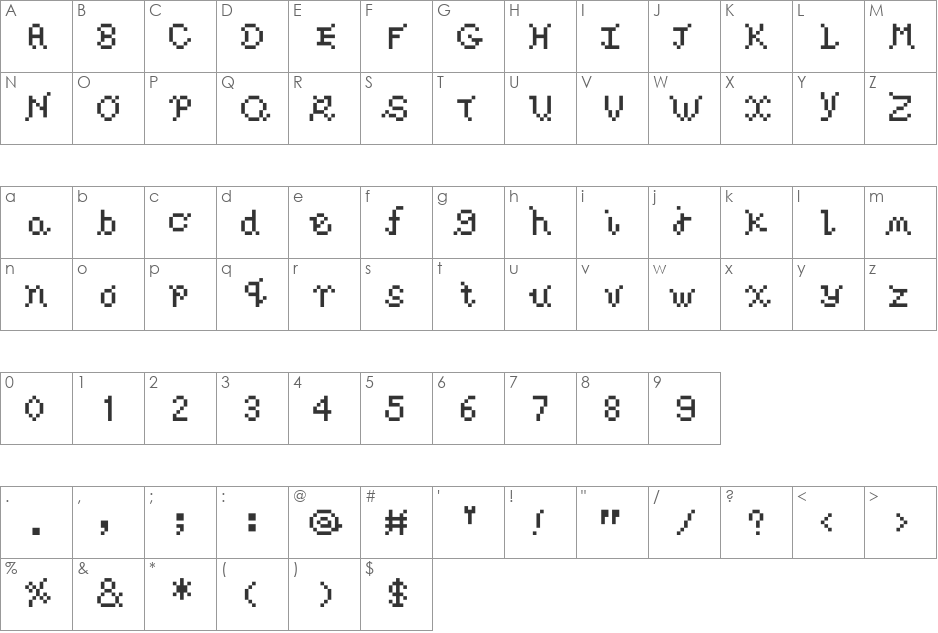 Wildflower font character map preview