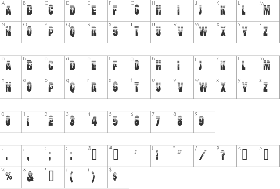 Will-Harris font character map preview