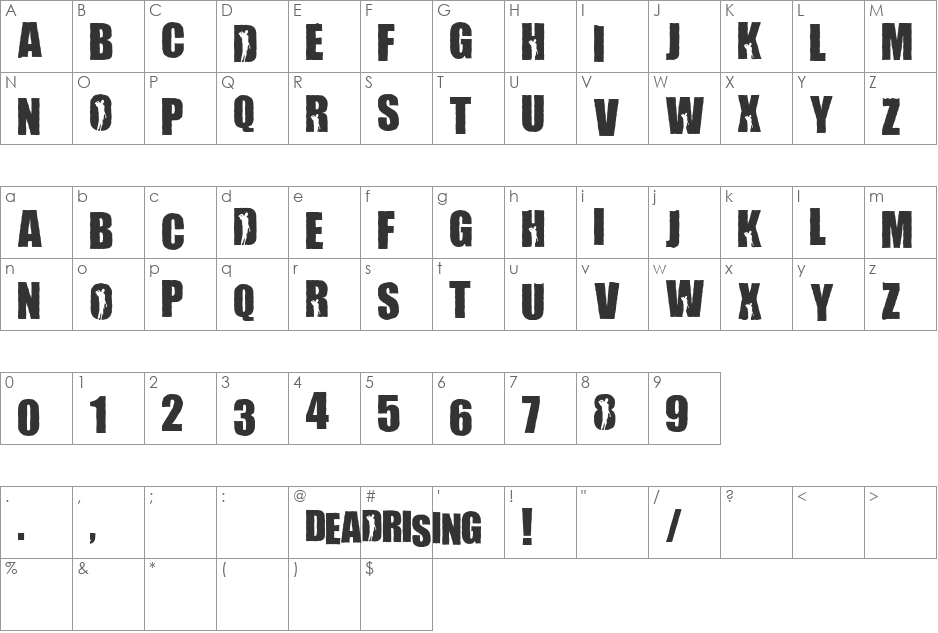 Willamette font character map preview