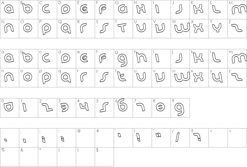 WIN 2000 font character map preview