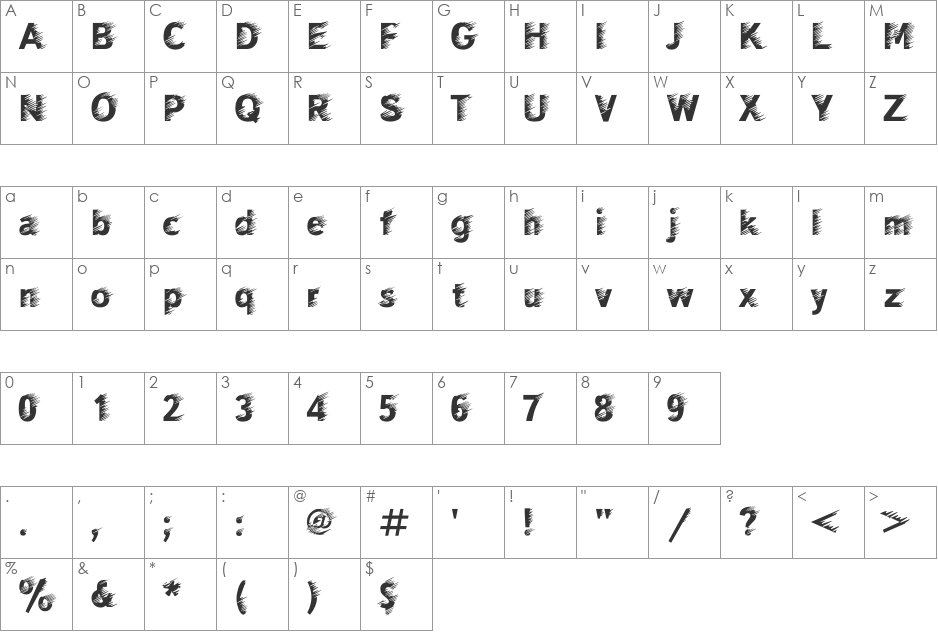 WindC font character map preview