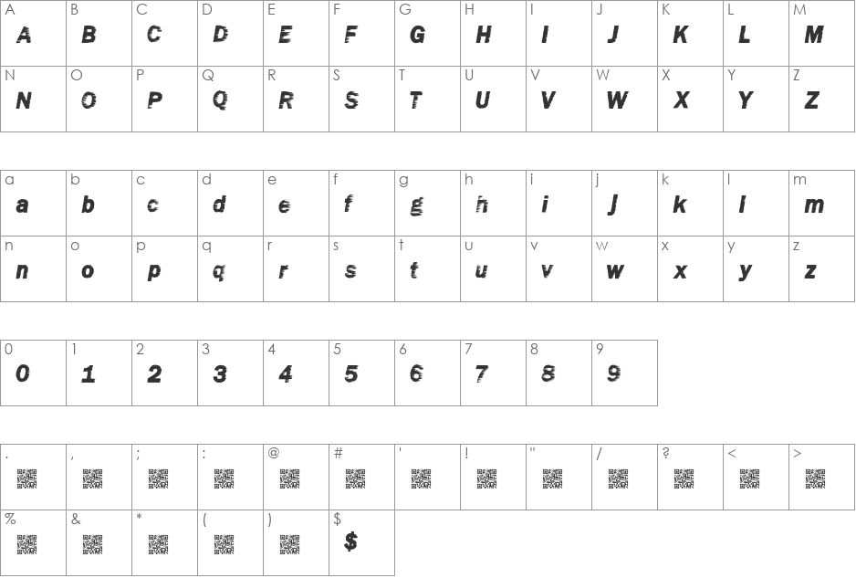 WindyMetro font character map preview