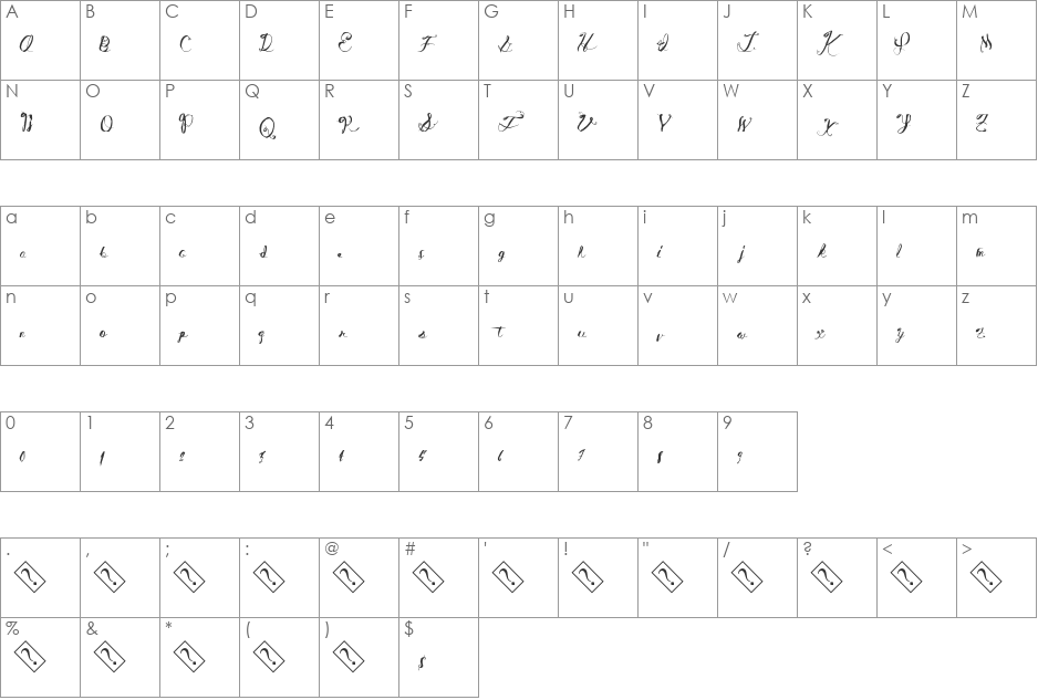 WineBasement font character map preview