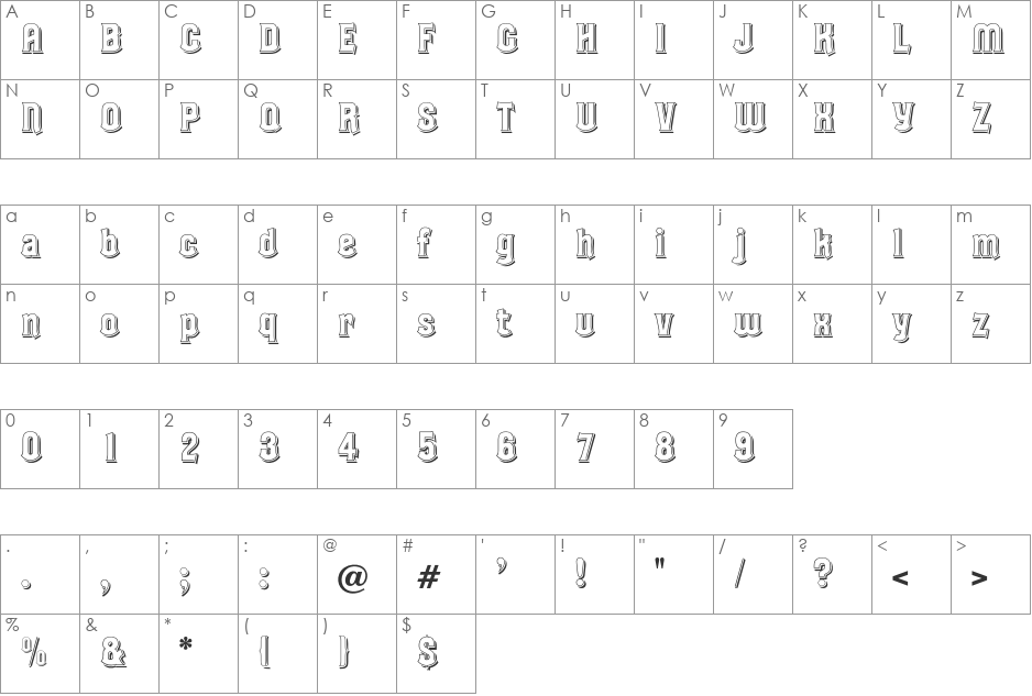 Winston font character map preview