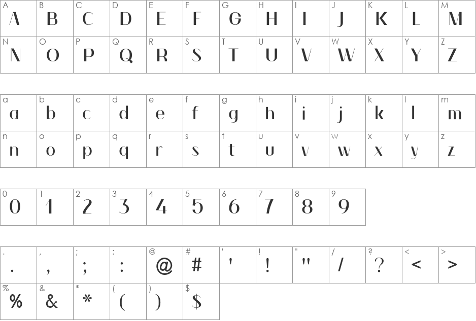Winter_Sans font character map preview