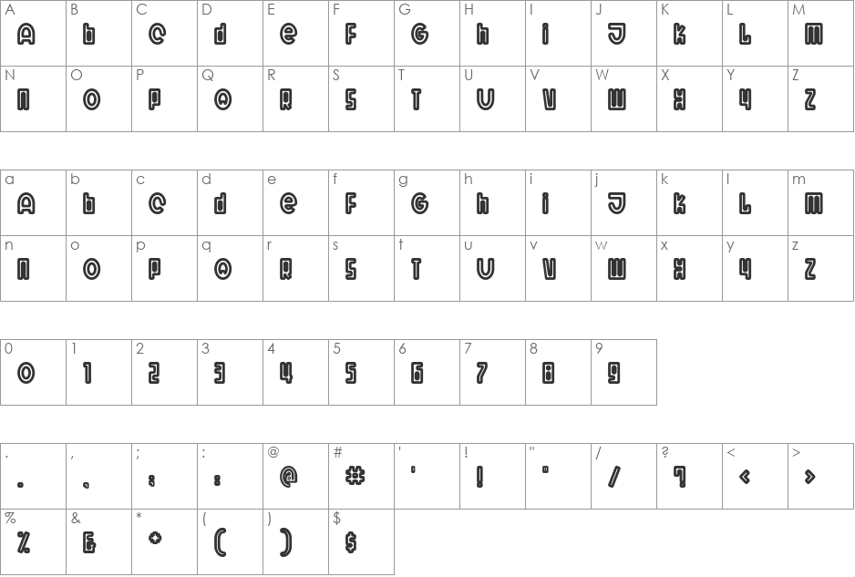 Wit font character map preview