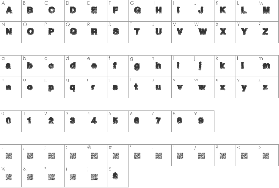WitchesBrew font character map preview