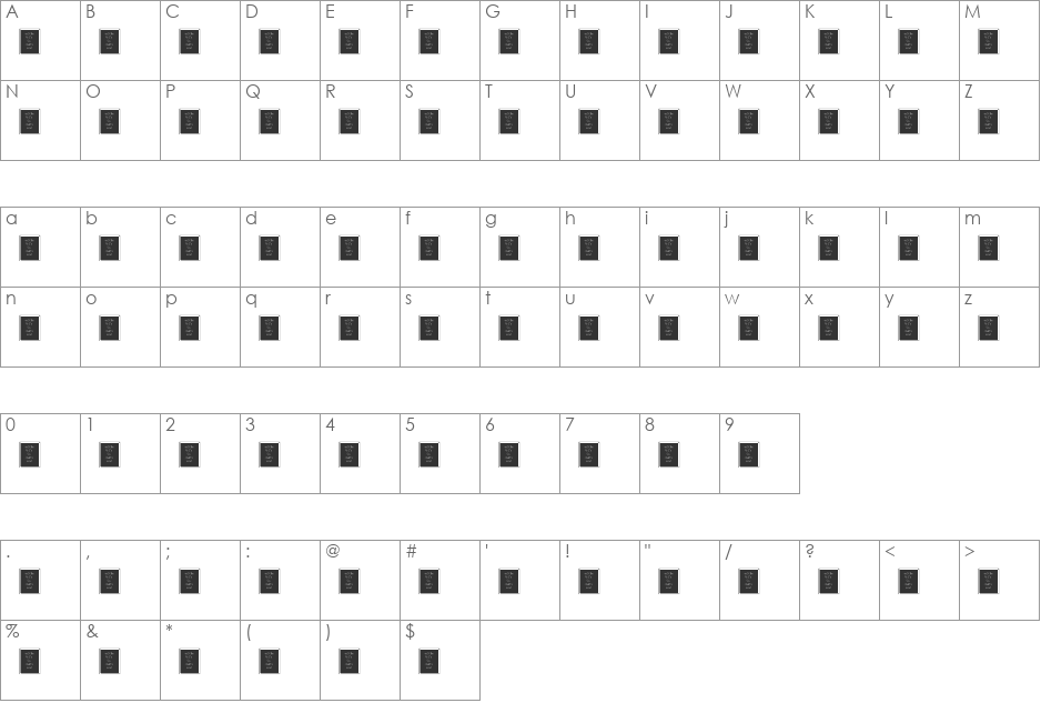 WitchyBats font character map preview