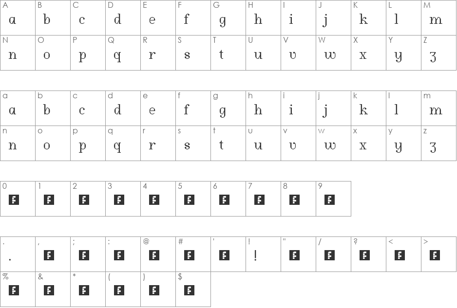 WLM Building font character map preview