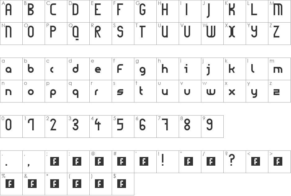 WLM Future Round font character map preview