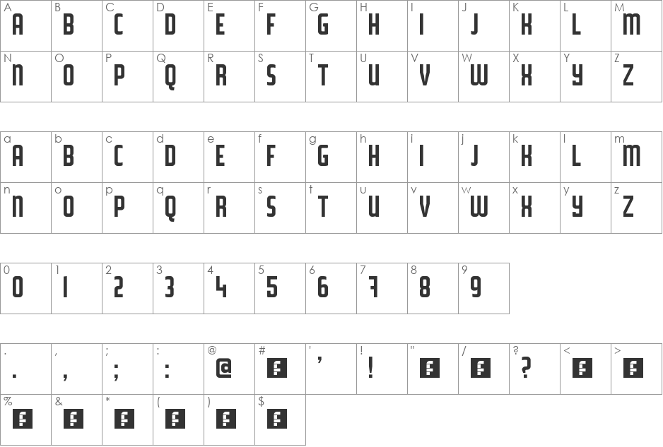 WLM Poster Type font character map preview