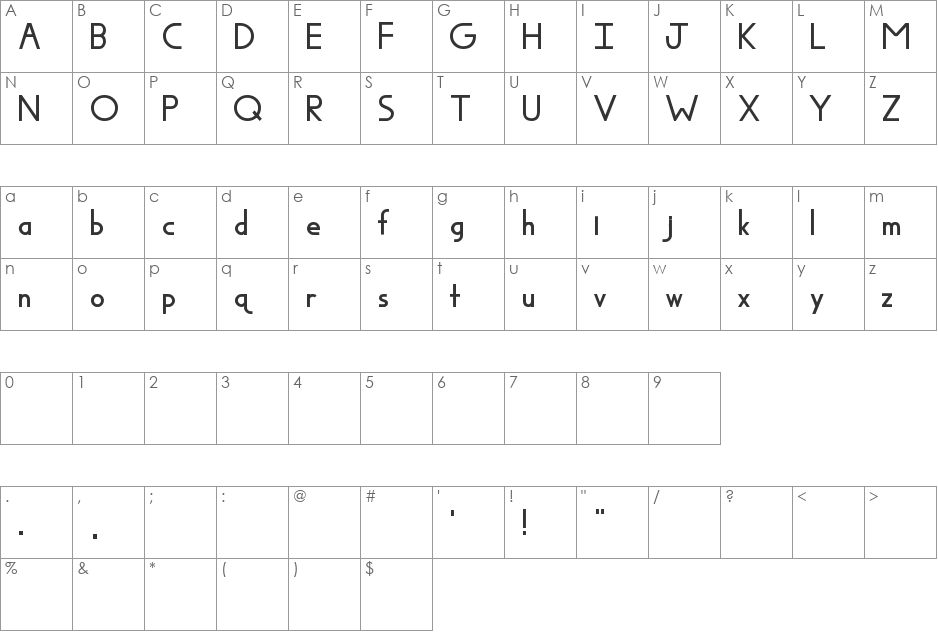 WLTCManuscript font character map preview