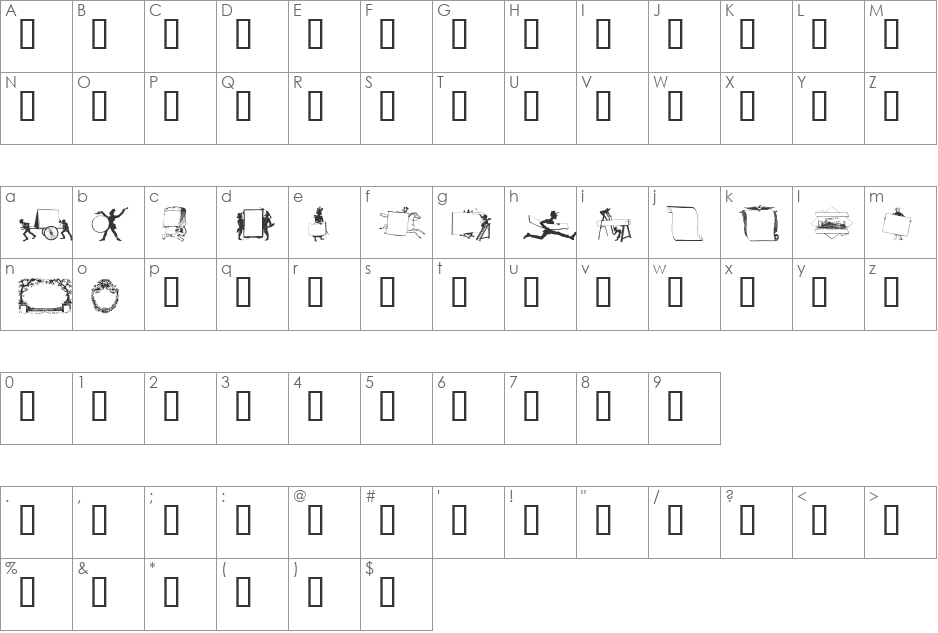 wmwritables font character map preview
