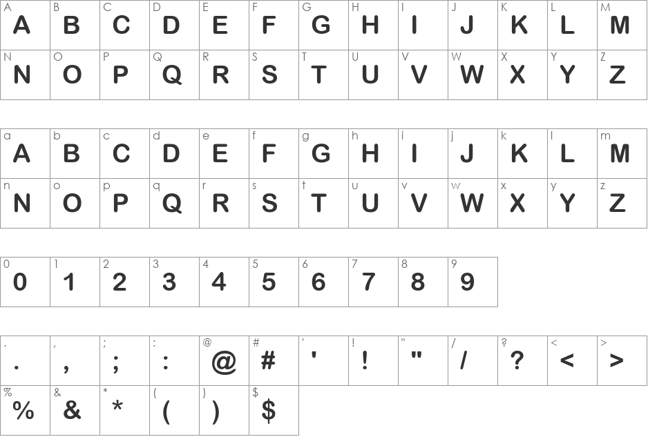 Wolf Sans SC font character map preview