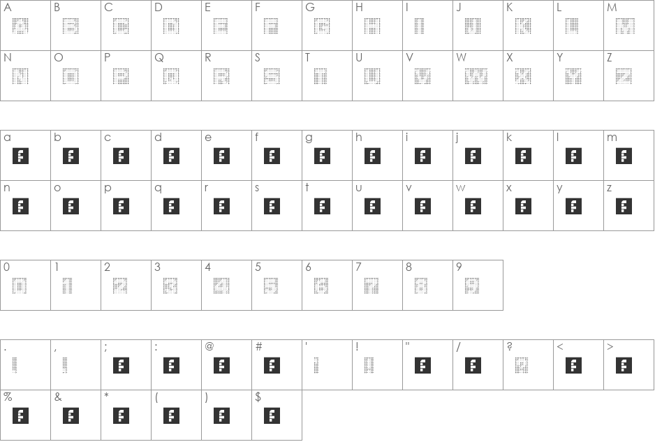 Biscuit font character map preview